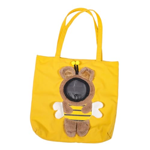 Happyyami Tragbare Haustiertasche Katzentransporter Tragetasche für Haustiere tiertransporttasche Katzen Handtasche kleine Transportbox für Katzen tragbarer Welpenträger Segeltuch Yellow von Happyyami