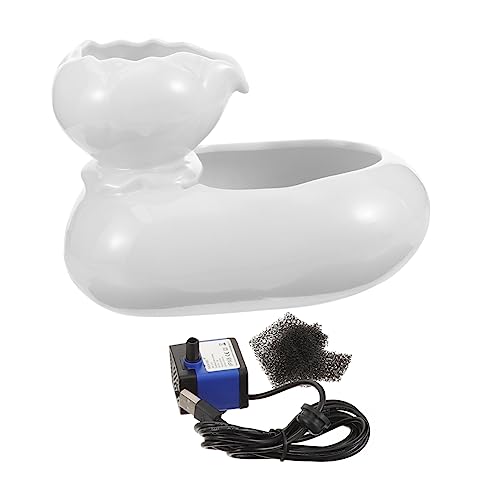 Happyyami Trinkbrunnen für Katzen Spender für Wassernapf für Hunde Wasserautomatenspender für zu Hause pet Water Bowl katzenwasserbrunen Haustier Wasserspender Trinkbrunnen für Hunde Keramik von Happyyami