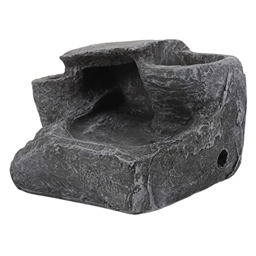 Happyyami Turtle Tank Klettern und Schildkrötenplattform Aquarium-Versteck Terrarium Dekoration Kletterrampe für Reptilien Schildkrötenzubehör Schildkröten-Accessoire Harz Light Grey von Happyyami