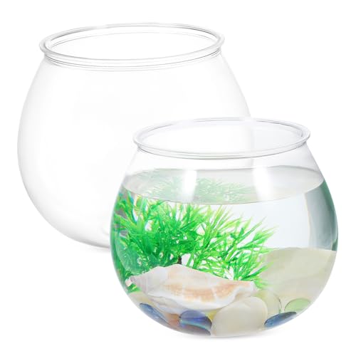 Happyyami Vase 2St Landschaft kleines Aquarium rundes -Terrarium Pflanzschale aus Glas deko pflanzenlampe Aquarium für den Desktop Vasen für Tafelaufsätze Schreibtisch schmücken Pflanzen von Happyyami