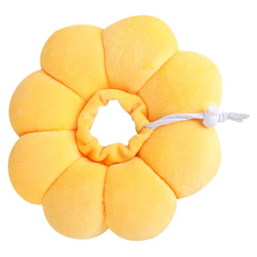 Happyyami Verbundkegelkragen Hunde hundekragen gilbe Heimtierbedarf Erholungshalsband für Katzen Blumen gestaltetes Katzenhalsband dekoratives Katzenhalsband Baumwolle Yellow von Happyyami