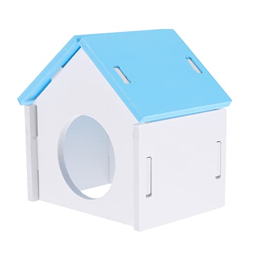 Happyyami Versteck Für Kleine Tiere Hamsterversteck Hütte Hamster Schlafhaus Hamsternest Haustier Spielzeug Zwerghamsterhaus Lebensräume Für Kleintiere Chinchilla Guinea Lebensraum Blue PVC von Happyyami