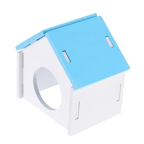 Happyyami Versteck Für Kleine Tiere Zwerghamsterhaus Papageienkäfig Hamster Schlafhaus Mäuse Spielen Versteck Für Hamster Kleines Tierheim Hamsterhaus Klein Spielzeug Für Igel PVC Blue von Happyyami