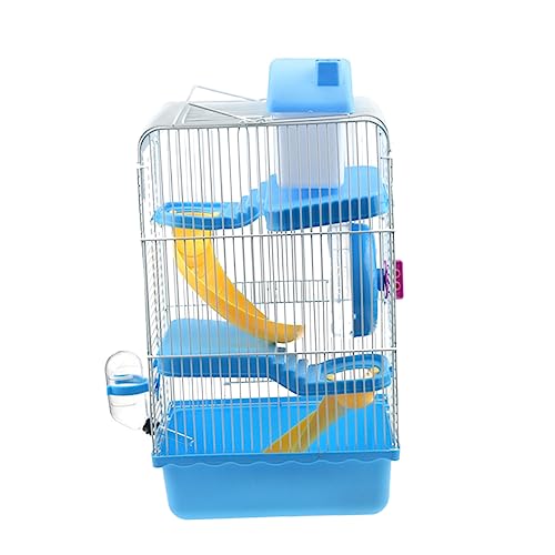 Happyyami Villenkäfig für kleine Haustiere Hamsterkäfig für Kleintiere Luxus Hamsterkäfig Sicherer Hamsterkäfig Hamster käfig Hamster cage hamsterkäfige Hamsterhaus Haustierkäfig Blue von Happyyami