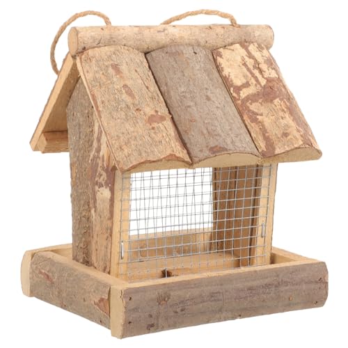 Happyyami Vogelfütterer Vogelkäfig Vogelhaus Aufhänger Vogelbarsch Haustier Kleiderbügel Wild Wasserspender Für Vögel Garten Vogelhäuschen Kleiner Futterautomat Für Vögel Hängend Hölzern von Happyyami