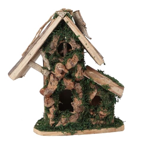 Happyyami Vogelhaus aus Holz Vogelnestkäfig Vogelnest Haustier vogelnest schmuck Vogelhaus Nest Vogelkäfig Vogelnest aus Holz Vogelschlafnest hölzern von Happyyami