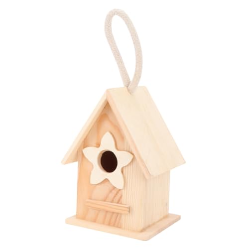 Happyyami Vogelnest Aus Holz Unvollendetes Vogelhaus Zum Bemalen Futterkäfig Für Vögel Vogelkäfig Dekoratives Wildvogelhaus Mini Vogelhaus Ornamente Häuser Zum Bemalen Hängendes von Happyyami