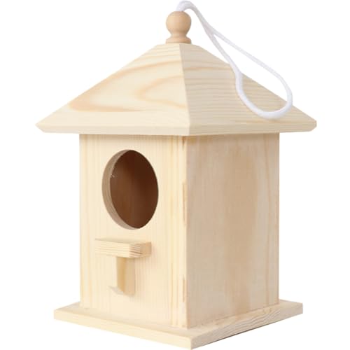 Happyyami Vogelnest Vogelhaus Vogelhäuschen Vogelbehausung Huhn Vogelkäfig Vogelfutterständer Gartendekoration kleines Meise Haustiervögel nisten Garten Nisthaus Vogel Zuhause Holz von Happyyami