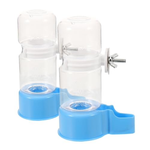 Happyyami Vogeltrinker Wasserbehälter für Vögel Papagei Automatische Trinkflasche Parrot Trinkbrunnen Wasserspender für Papageien automatische Tränke Vogelwasserflasche Abs Sky-Blue von Happyyami