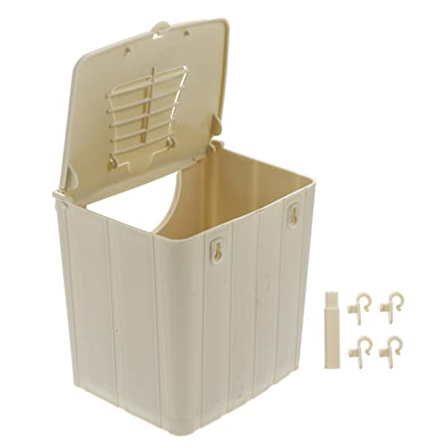 Happyyami Vogelzuchtbox vogelhaus Bird House Vogelzuchtgeräte Vogelzuchtbedarf für Sittiche Nymphensittiche Brutnest für Sittiche Hirse Taube Vogelkäfig Vogelnest Vogelbrutnest Plastik Beige von Happyyami