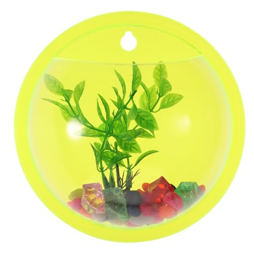 Happyyami Wand Goldfischglas Wandhängendes Terrarium Pumpe Haustier Aquariumschale Containerhaus Tank Anlage Wohnkultur Fischglasvase Fischglas An Der Wand Brunnen Wasser Acryl von Happyyami