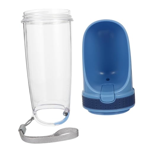 Happyyami Wasserkocher Futterspender Trinkfutterautomat Für Haustiere Pet-flaschenschale Wasserflasche Für Welpen Tragbarer Wasserkühler Haustierflasche Hundefutter Blue Pc-becherkörper von Happyyami