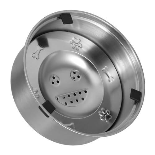 Happyyami Wassernapf für Hunde rostfrei edelstahlnapf wasserspender für Hunde Kein Verschütten des Wassernapfes für Hunde Hundenapf hundenäpfe aus Metall hundewassernapf aus Edelstahl Silver von Happyyami