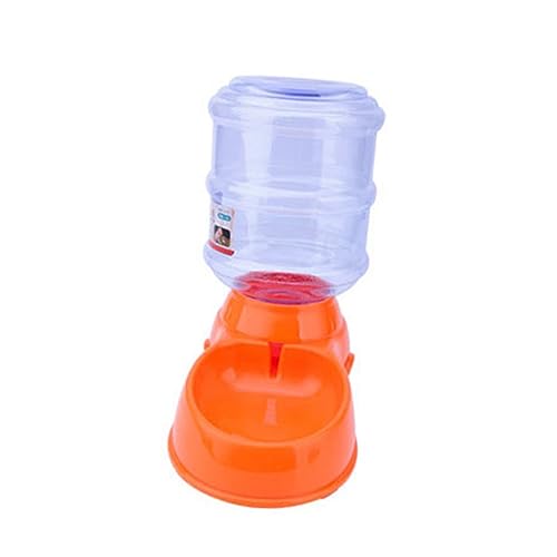 Happyyami Wasserschale Futterautomaten Für Katzen Hund Wassernapf Katzenfutter Wasserspender Für Hunde Katzentränke Automatisch Automatischer Futterautomat Für Hunde Fütterungsgerät Orange von Happyyami