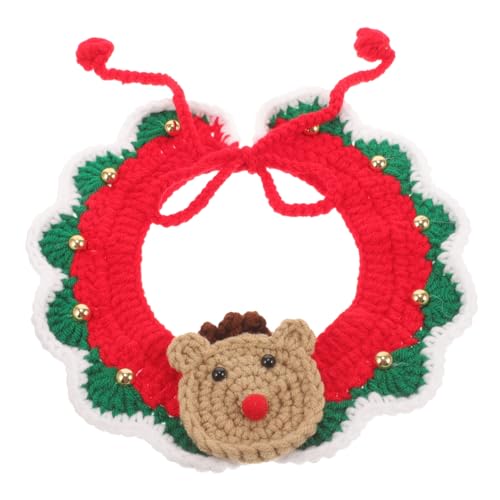 Happyyami Weihnachts-hundeschal Anime-haustierschal Strickhalsband Mit Weihnachtskatze Weihnachts-haustierschal Hund Gestrickter Weihnachtsschal Geschenk Hut Milch Baumwolle Der Hund von Happyyami