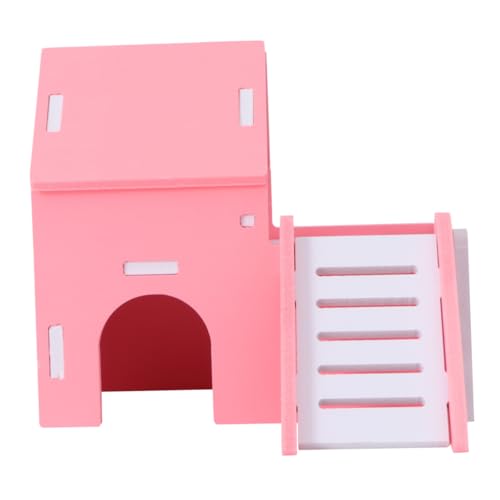 Happyyami Zwerghamsterhaus Hamster versteck Hamster Hideout Pink Hamster House Hamster Nesting House Hamster Chew Toy Hamsterhaus Spielzeug Hamster Schlafhaus Hamster nach Hause Hölzern Rosa von Happyyami