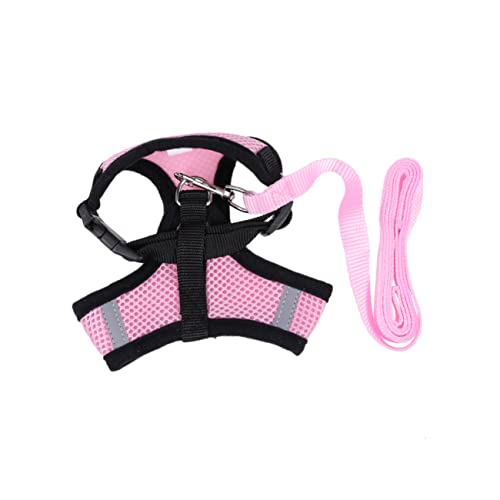 Happyyami für Haustierleinen hundegurt hundelaufband Chest Strap hundezuggeschirr tragegeschirr für Hunde Welpengeschirr Brustgurt hinten hundegeschirr Weste Hundeleine Weste Rosa von Happyyami