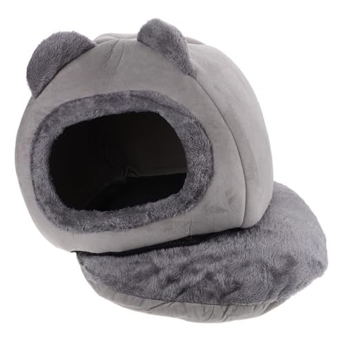 Happyyami hundeschlafplatz katzenbett katzenschlafplatz katzensofa katzenhaus Schlafbett für Katzen Katzenhütte Schlafsack für Haustiere Katzennest winterliches Haustierbett Stoff Grey von Happyyami