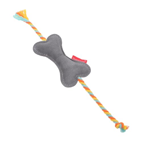 Happyyami interaktiv Kaninchen Futter Yak knuddelig Zahnen kräuseln quietschend Hase chew Toy rinderfell Dog Toy kuhfell Hundezubehör Heimtierbedarf Rindsleder Grey von Happyyami