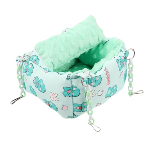 Happyyami kuschelhöhle haustierbett haustierdecke Chinchillanest Hamsterhängematte pet Bed Nest für Haustier Versteck für kleines Haustier zum Schlafen Kaninchenbett Flanell Light Green von Happyyami