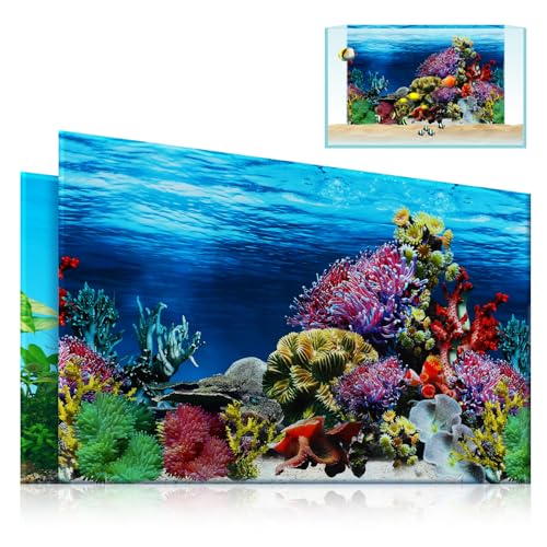 Happyyami wandaufkleber Papier Unterwasserwelt Dekoration D Aufkleber für Aquarium Meeresleben Dekoration Hintergrund des Ozeanaquariums Aquarium Hintergrund Tank Hintergrundaufkleber von Happyyami