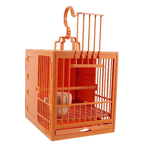 Vogelkäfig käfig wellensittich vogelbadewanne Birdcage Bird cage Vogelzucht Käfig draußen Transportkäfig für Vögel Brunnen Vogelbäder Teich Papageienkäfig Vogelhaus Plastik Brown Happyyami von Happyyami