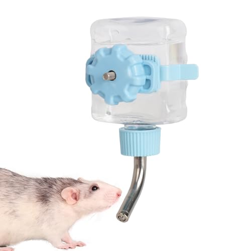 HardcorePet Chinchilla Cage Wasserflasche, tropffreier Trinkspender für Papageien, Mäuse, Rennmäuse, Edelstahl-Kugelauslauf, hängende Kunststoff-Wasserflasche für Kaninchen und Meerschweinchen (Blau, von HardcorePet