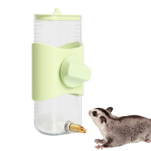 HardcorePet Sugar Glider Wasserflasche, Hamstertrinker mit tropffreier Messingdüse Vogelwasserspender Kleintierkäfig Zubehör geeignet für Ratten, Rennmäuse, Syrische Hamster, Eichhörnchen (Green300) von HardcorePet