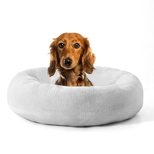 Hardy Buddy Donut-Hundebett, Katzenbett, ultraweiches Kunstfell, Plüsch, Donut-Kuddler mit rutschfester Unterseite (23/30/36) von Hardy Buddy