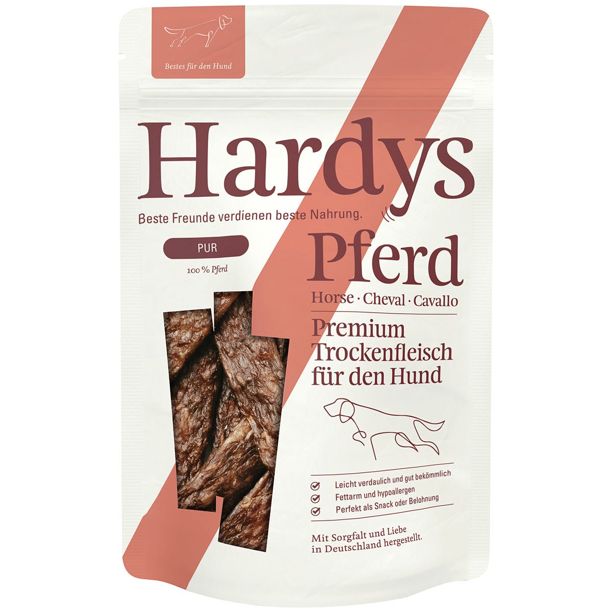 Hardys PUR Trockenfleischstreifen Pferd 100g von Hardys