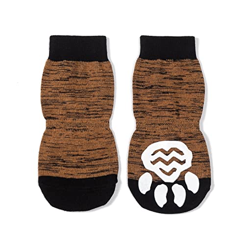 Harfkoko Indoor Anti-Rutsch Socken für Hunde und Katzen - 8 Größen von S bis 5XL für kleine-riesige Tiere - Pfotenschutz und Traktion Dank Silikon-Gel-Schwarz Gelb-3XL von Harfkoko