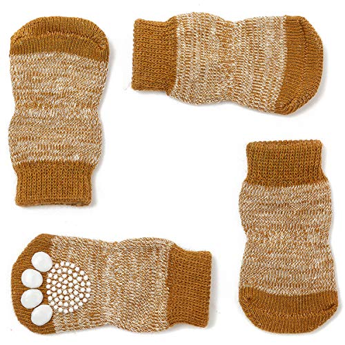 Harfkoko Pet Heroic Rutschfeste Stricksocken für Hunde und Katzen, mit Gummiverstärkung, rutschfest, gestrickt, geeignet für kleine, mittelgroße und große Hunde und Katzen von Harfkoko