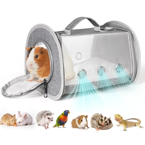 Hamster-Tragetasche, Meerschweinchen-Tragetasche, tragbare Reise-Kleintier-Tragetasche, Bartdrache, Kaninchen, Schildkröte, Hamster-Tragetasche, kleine Haustiertasche, Eichhörnchen, atmungsaktive von Harhana