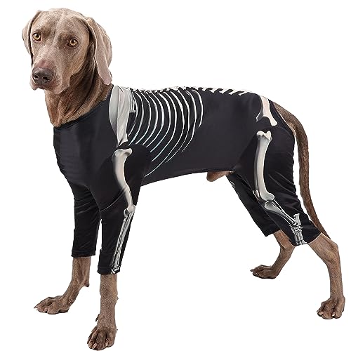 Harikaji Halloween Dog Costumes, Dog Jumpsuit Halloween Skeleton Costumes Cosplay Sweatshirt, Funny Dress Up Apparel Clothes for Small Medium Dogs XL von Harikaji