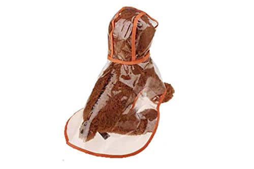 Harikaji Haustier-Regenmantel, für kleine Hunde, wasserdicht, Welpen, transparent, Regenbekleidung für kleine Hunde und Katzen (Größe XL, Orange) von Harikaji