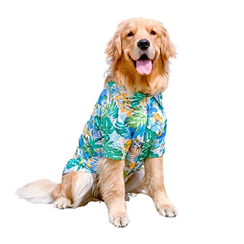 Harikaji Hawaii-Hemd für Hunde, Sommerkleidung, für große Hunde, cooles Kostüm, Strand-T-Shirt für mittelgroße und große Hunde (Blau, Größe 6XL) von Harikaji