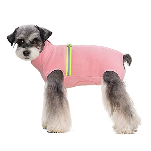 Harikaji Hunde-Fleece-Weste, warme Winterjacke, Pullover mit D-Ring, Kaltwettermantel für kleine mittelgroße Hunde und Katzen (Dunkelrosa, L) von Harikaji