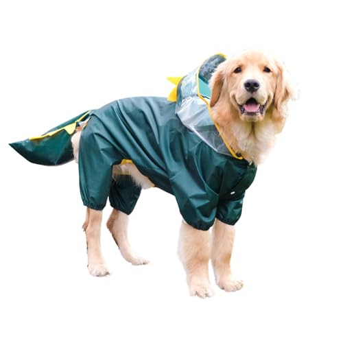 Harikaji Hunde-Regenmantel, Schwanzschutz, Beinabdeckung, Dinosaurier-Cosplay, Regenmantel, Kostüm, niedliches Tiermuster, Regenmantel für mittelgroße und große Hunde, Größe 6XL von Harikaji