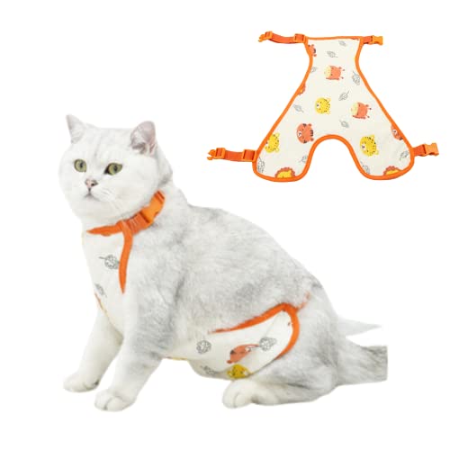 Harikaji Hundebauchschutz, Katzen-Genesungsanzug, Haustier-Bauchschutzkleidung, waschbar, Hundebauchband, Hundegenesungsanzug (männlich, orange, XS) von Harikaji