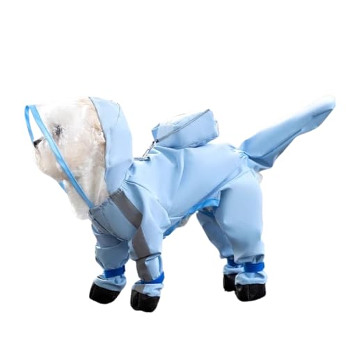 Harikaji Regenmantel für kleine Hunde, Schwanzschutz, wasserdichte Hunde-Regenjacke, Hunde-Regenmantel für Welpen, kleine Hunde (Blau, M) von Harikaji