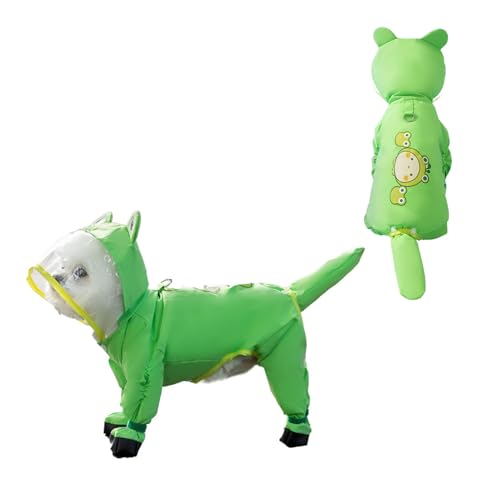 Harikaji Regenmantel für kleine Hunde, Schwanzschutz, wasserdichte Hunde-Regenjacke, Hunde-Regenmantel für Welpen, kleine Hunde (Frosch, XL) von Harikaji