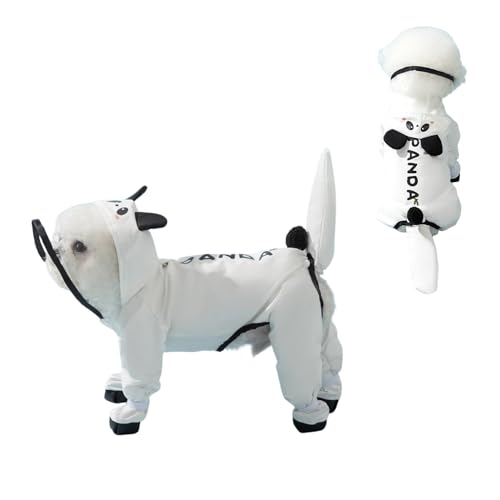 Harikaji Regenmantel für kleine Hunde, Schwanzschutz, wasserdichte Hunde-Regenjacke, Hunde-Regenmantel für Welpen, kleine Hunde (Panda, L) von Harikaji