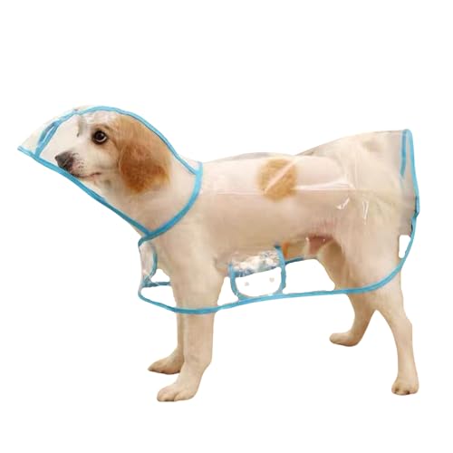 Harikaji Regenmantel für kleine Hunde, wasserdicht, für Welpen, transparent, für kleine Hunde, Katzen (XXL, Blau) von Harikaji