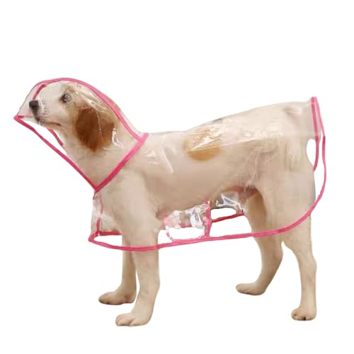 Harikaji Regenmantel für kleine Hunde, wasserdicht, für Welpen, transparent, für kleine Hunde, Katzen (XXL, Rosa) von Harikaji