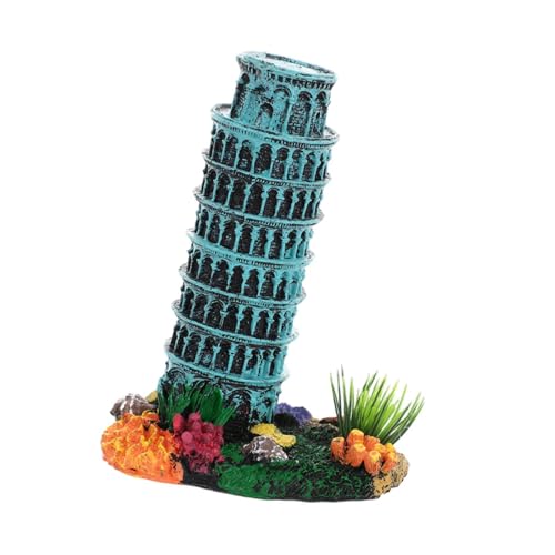 Harilla Aquarium-Landschaftsornament, Aquarium-Landschaftsdekor, Tischdekor-Layout, Sammlerspielzeug, Schiefer Turm, Modell für Heimwerkerarbeiten von Harilla