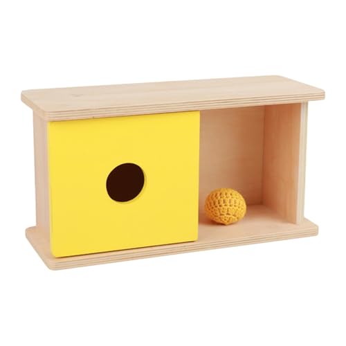 Harilla Holz-Matching-Box zum Sortieren von Farben und Formen, Lernen der Farbkoordination, Montessori-Imbucare-Box für Baby-Geburtstagsgeschenke für Kinder, Gelber Ball von Harilla