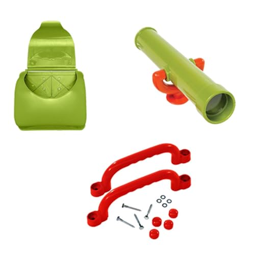 Harilla Kinder-Spielspielzeug-Schaukel-Set, Zubehör, Briefkasten- und Teleskop-Zubehör, Outdoor-Schaukel-Set für Kinder ab 3 Jahren, Jungen und Mädchen, Grün von Harilla