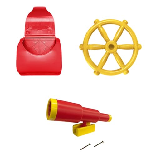 Harilla Kinder-Spielspielzeug-Schaukel-Set, Zubehör, Briefkasten- und Teleskop-Zubehör, Outdoor-Schaukel-Set für Kinder ab 3 Jahren, Jungen und Mädchen, Rot von Harilla