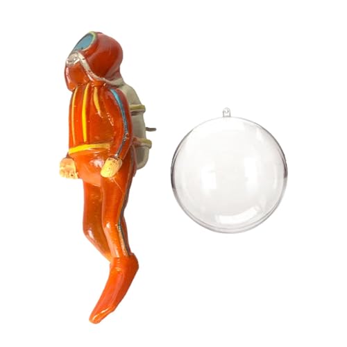 Harilla Miniatur-Taucherfigur, Landschaftszubehör, realistische Mini-für Aquarium-Dekorationen für Aquarien, Mikro-Landschaftsdekor, Orange von Harilla