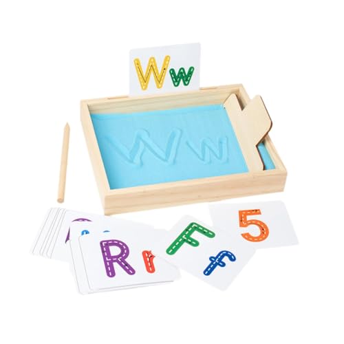 Harilla Montessori-Sandkasten, Premium-Sandkasten, Tiefe Sandschreibkästen aus Holz zum Nachzeichnen von Buchstaben, Zahlen und Zeichnen im Klassenzimmer, BLAU von Harilla